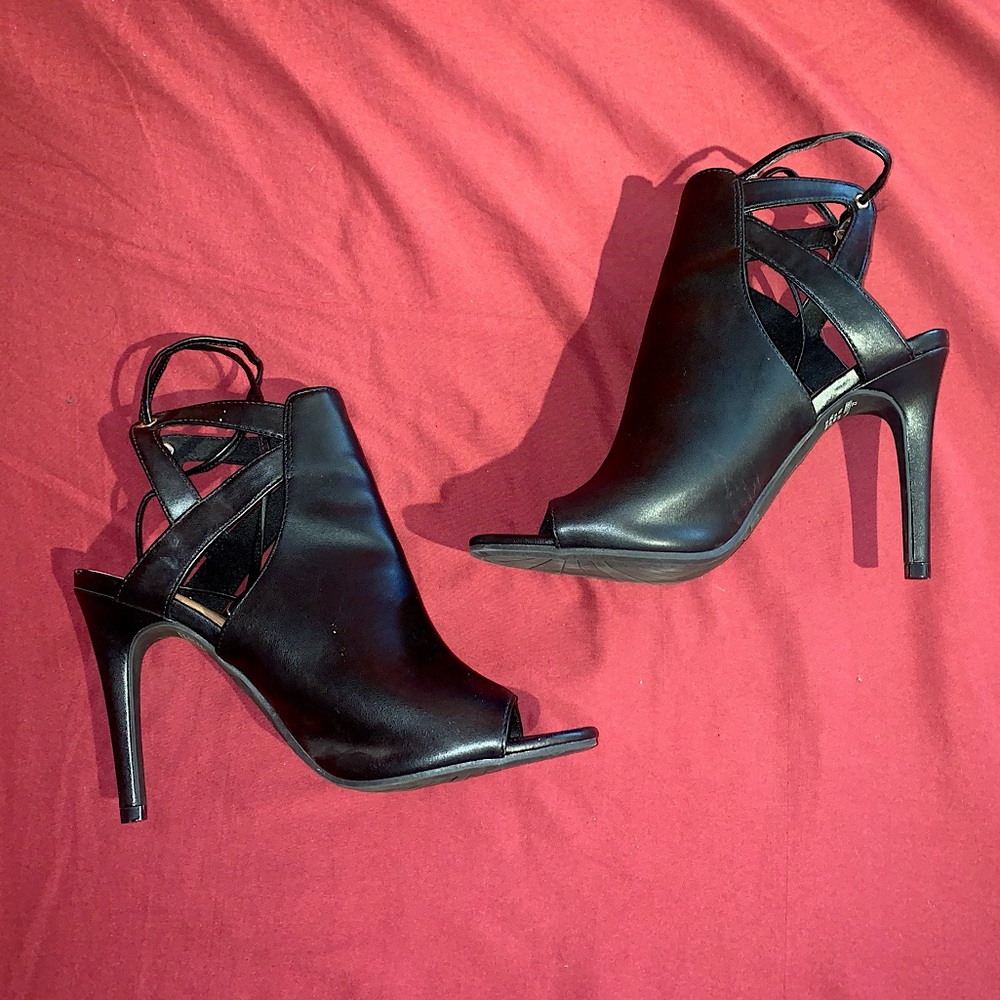 Black Open Toe Heels